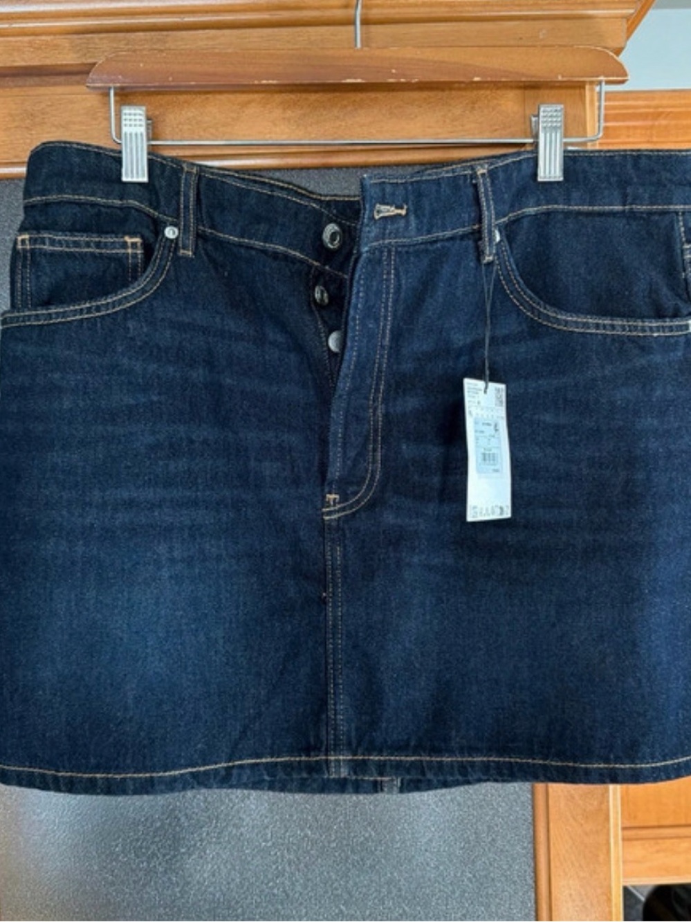 Mango Dark Blue Denim Mini Skirt
